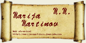 Marija Martinov vizit kartica